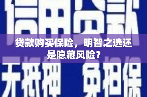 连江贷款购买保险，明智之选还是隐藏风险？
