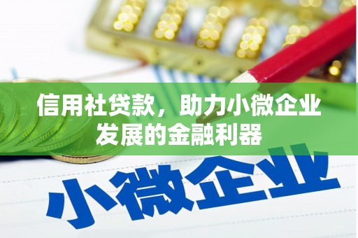 连江信用社贷款，助力小微企业发展的金融利器