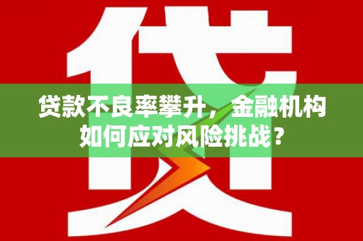 连江贷款不良率攀升，金融机构如何应对风险挑战？