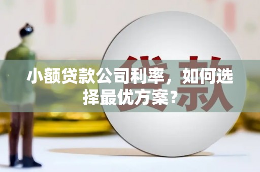 连江小额贷款公司利率，如何选择最优方案？