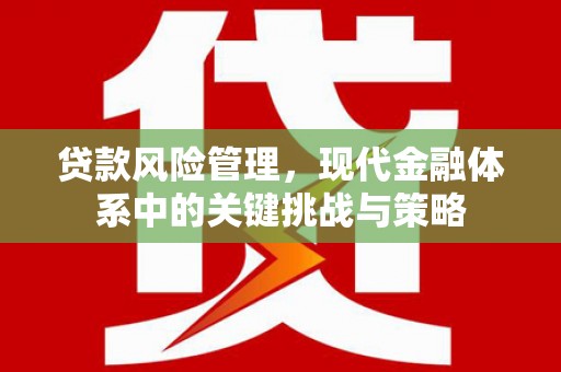 连江贷款风险管理，现代金融体系中的关键挑战与策略