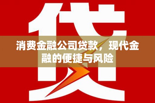 连江消费金融公司贷款，现代金融的便捷与风险