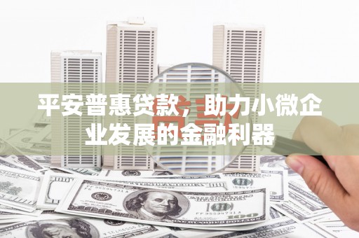 连江平安普惠贷款，助力小微企业发展的金融利器