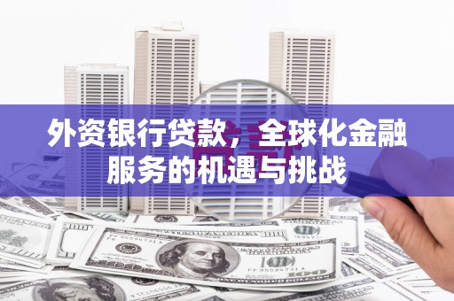 连江外资银行贷款，全球化金融服务的机遇与挑战